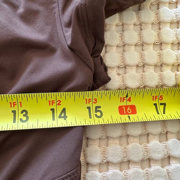 Qinsen Babydoll Top Women's XS Chocolate Brown Stretch Mochacore Retro Y2K - Picture 7 of 8